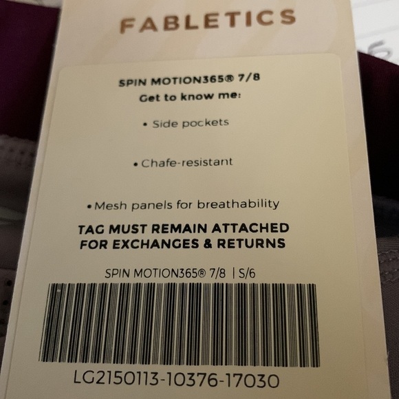 FABLETICS SPIN MOTION 354 7/8 GET TO KNOW ME LEGGINGS SIZE SMALL - Picture 5 of 5